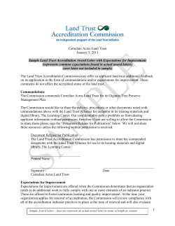 Sample Accreditation Award Letter