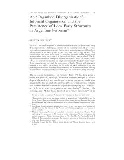 Informal Organisation and the Persistence of Local Party Structures