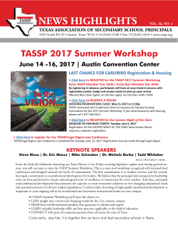 TASSP NewsHighlights - Texas Association of Secondary School