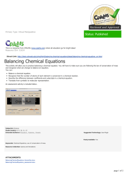 Balancing Chemical Equations