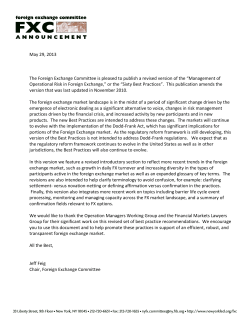Management of Operational Risk in Foreign Exchange, or the &ldquo;Sixty