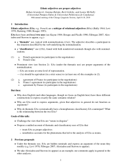 Ethnic adjectives are proper adjectives Boban Arsenijevic, Gemma