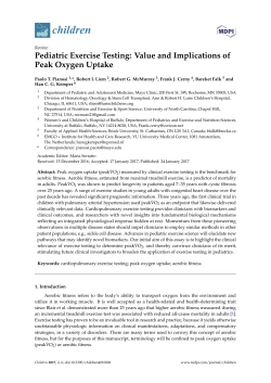 Pediatric Exercise Testing: Value and Implications of Peak Oxygen
