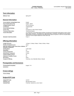 English 2463 New Course