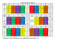 Emerson`s Class is divided 6 ways, indicated by the letters A-F