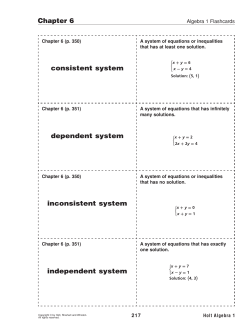 Chapter 6 consistent system dependent system inconsistent system