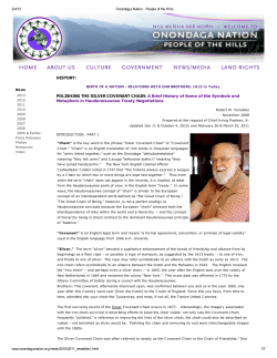 covenant chain - Two Row Wampum Renewal Campaign