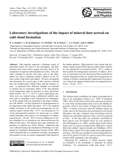 Laboratory investigations of the impact of mineral dust aerosol on
