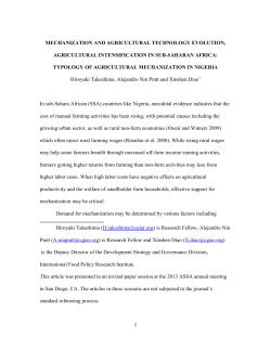 Mechanization and Agricultural Technology Evolution, Agricultural