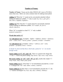 Number of Nouns - Mrs. Janes`s School Web Page