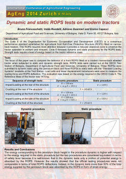 Dynamic and static ROPS tests on modern tractors