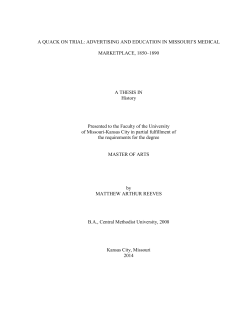 A QUACK ON TRIAL: ADVERTISING AND