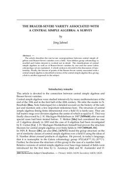 THE BRAUER-SEVERI VARIETY ASSOCIATED WITH A CENTRAL