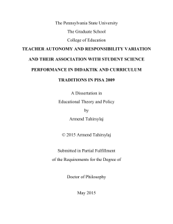TEACHER AUTONOMY AND RESPONSIBILITY VARIATION AND