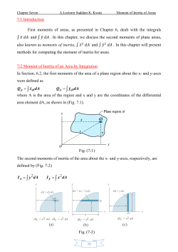 Ch. 7 Moment of inertia of areas.
