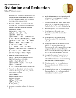 Oxidation and Reduction