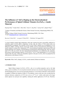 The Influence of SnCl4 Doping on the Electrochemical Performance