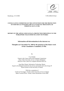 Report on the application of data protection principles to the