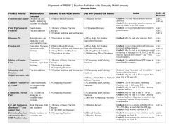 Alignment of PRIME 2 Fraction Activities with Everyday