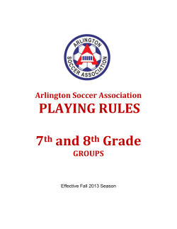 7th and 8th Grade Soccer Rules