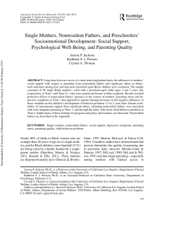 Single Mothers, Nonresident Fathers, and Preschoolers