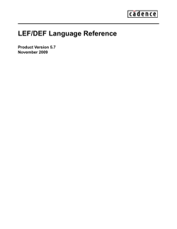 LEF/DEF Language Reference - International Symposium on