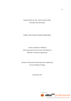 iii SEPARATION OF OIL AND WATER USING SUGARCANE