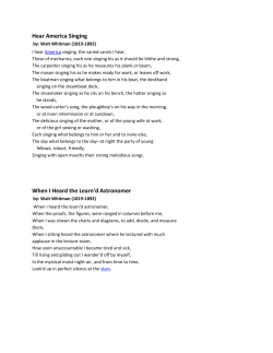 Hear America Singing When I Heard the Learn`d Astronomer