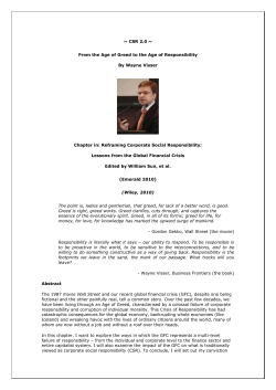 CSR 2.0: From the Age of Greed to the Age of