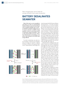Battery desalinates seawater