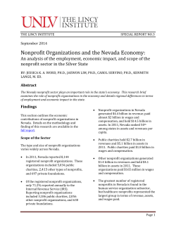Nonprofit Organizations and the Nevada Economy