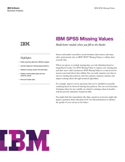 IBM SPSS Missing Values - Hearne Scientific Software