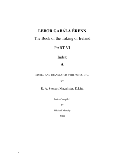 LEBOR GABÁLA ÉRENN The Book of the Taking of Ireland