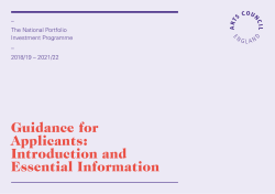 Guidance for Applicants: Introduction and Essential Information