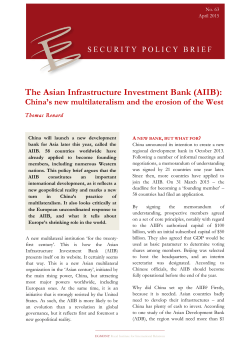 The Asian Infrastructure Investment Bank (AIIB)
