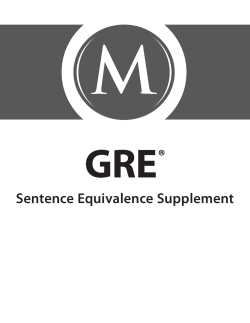 Sentence Equivalence Supplement