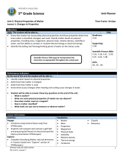 5th Grade Science - Wichita Falls ISD