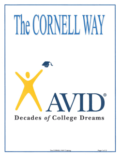 The CORNELL WAY Training Page 1 of 12
