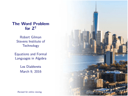 The Word Problem for Z2 - School of Mathematical and Computer