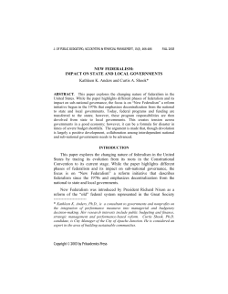 NEW FEDERALISM: IMPACT ON STATE AND LOCAL