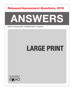 Large Print Answer Booklet