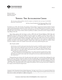 Toyota: The Accelerator Crisis