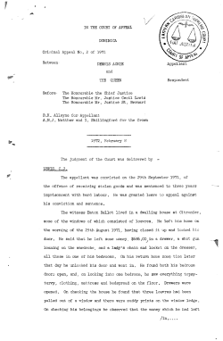 Ackie v. Queen, Criminal Appeal No. 2 of 1971