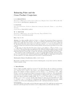 Balancing Pairs and the Cross Product Conjecture