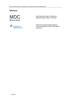 Sponsors - Berlin Summer Meeting