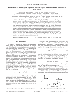 Measurement of freezing point depression of water in glass