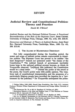 reviewing Judicial Review and the National Political Process