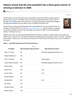 History shows that the new president has a fairly good chance of