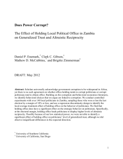 Does Power Corrupt? The Effect of Holding Local Political Office in