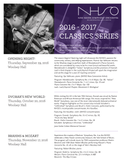 2016 - 2017 classics series - New Haven Symphony Orchestra